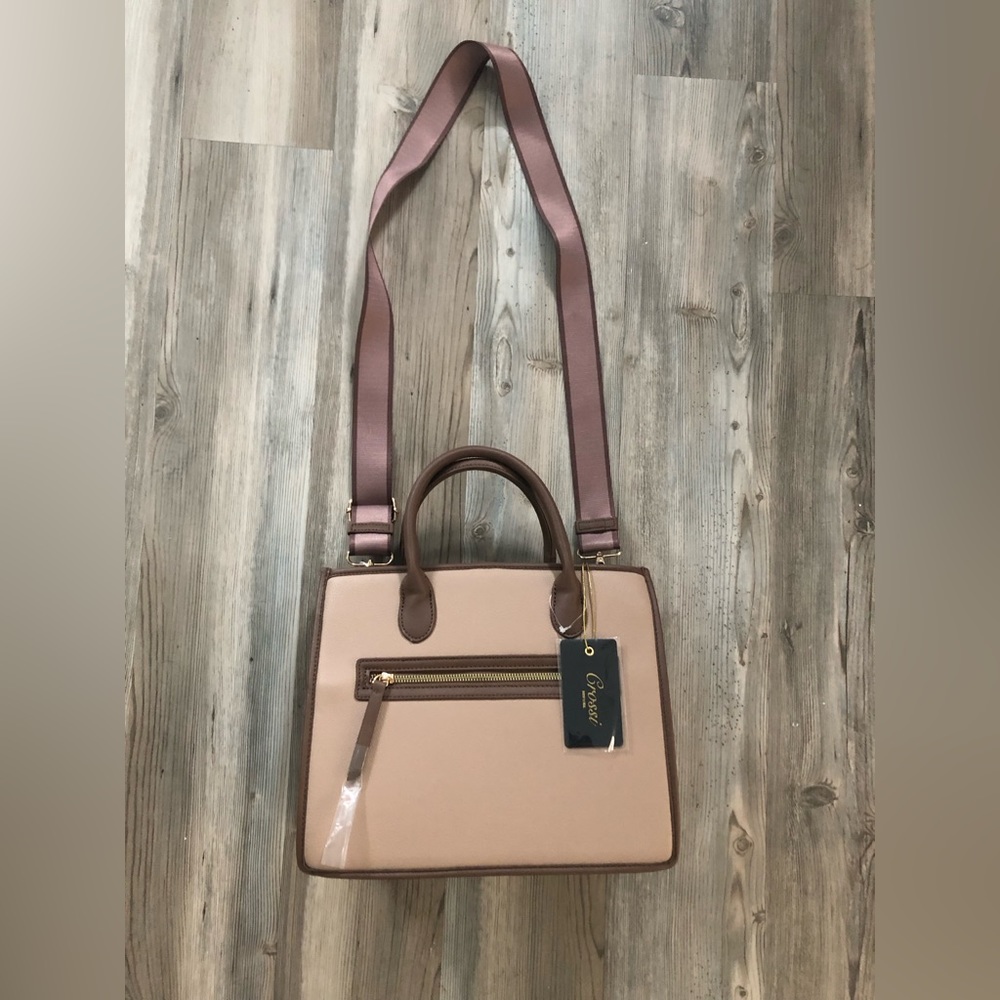 Crossi New York, satchel, crossbody, guitar strap, NWT